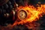 Placeholder: A TIME MACHINE WITH fire RUNNING FROM IT TO THE HEAD