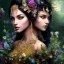 Placeholder: black skin fairy, beautiful portrait, flowery landscape