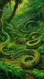 Placeholder: A rainforest filled with vipers painted by Frank Wilson