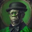 Placeholder: pintura barroca de samuel l jackson, con tintes oscuros verdes apagado