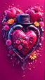 Placeholder: Cyberpunk valentine 3D illustration of heart tshirt design flowers splash tshirt design, advertisement, art, autumn, background, banner, card, cartoon, happy, hat, holiday, illustration, smooth 3d digital art, exquisite thee-dimensional rendering, 4K, blender, c4d, octane render , disney style 3d light, Zbrush sculpt, concept art, Zbrush high detail, pinterest Creature Zbrush HD sculpt, neutral lighting, 8k detail