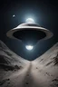 Placeholder: flying saucer comes out from tunel in the moon, planet earth is seen from far