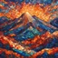 Placeholder: Fire on the Mountain, in vibrant mosaic art style