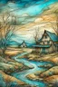 Placeholder: The place where the Dream and its followers live. Watercolor, fine drawing, beautiful van gogh composition, pixel graphics, lots of details, pastel aqua colors, delicate sensuality, realistic, high quality, work of art, hyperdetalization, professional, filigree, hazy haze, hyperrealism, professional, transparent, delicate pastel tones, back lighting, contrast, fantastic, nature+space, Milky Way, fabulous, unreal, translucent, glowing