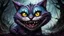 Placeholder: Cheshire cat in the style of, gore, horror, eerie, dark fantasy; HDR, UHD, TXAA, Ralph Steadman, Seb Mckinnon, impressionism, dadaism, surrealism