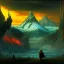 Placeholder: Epic Drawing of mordor scenery with a dragon of The Hobbit estilo Van Gogh 4k