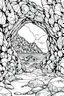 Placeholder: rocky seashore with natural rocky arch, zentangle Modifiers: line art zentangle mars™ oyama TingaTinga style