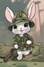 Placeholder: A pfp of a cute army bunny with army hat, camo shirt