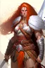 Placeholder: female aasimar barbarian outlander dnd character