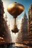 Placeholder: create a render: In a metropolis of steampunk wonders, envision a cityscape where towering skyscrapers of brass and iron pierce the skyline. Glide through this industrial marvel as airships, fueled by the rhythmic hum of mechanical ingenuity, gracefully navigate the spaces between these majestic structures. Inspired by the imaginative flair of Jorge Jacinto, picture a bustling steampunk world where the fusion of Victorian aesthetics and futuristic technology gives rise to a visually stunning urb