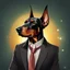 Placeholder: Doberman dog anthropomorphic digital art 8k