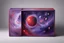 Placeholder: beautiful paintings of purple space on red rectangular box