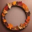 Placeholder: Round picture frame without content in autumn colours