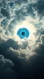 Placeholder: A huge blue eyes above swirling clouds, emerges from the heart of a raging storm. Turbulent winds of steam swirl around the sun lit by shafts of sunlight that cast dramatic shadows on the A beautiful eye High quality 16k cinematic scene and great photography