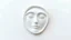 Placeholder: a three-dimensional face made of thick white paint, on a simple white background, minimalist style, rough texture, smooth curves and subtle details. The head is slightly tilted to one side, with eyes closed and an elegant expression.