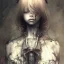 Placeholder: body anormal cry blood girl cute, watercolor illustration by <agnes cecile> <John Kenn Mortensen> <Yoji Shinkawa>,