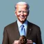 Placeholder: President biden holding a chocolate chocolate chip ice cream cone