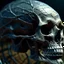 Placeholder: A hyperrealistic macro shot skull on a spider web, intricate details, soft natural light, screen captured from 4K Blu-ray