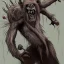 Placeholder: Wendigo monster with bat face and white skin as monk