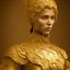 Placeholder: Úrsula Corberó, highly realistic, highly detailed, golden statue