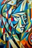 Placeholder: cubism style, futurism, woman portrait, Wassily Kandinsky, contemporary, abstract