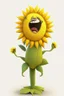 Placeholder: cheery sunflower avatar singing full body