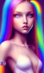 Placeholder: girl, cute, beautiful, long hair, rainbow hair, sweet face, looking at viewer