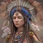 Placeholder: Insanely detailed photograph of an “portrait of native american goddess ” with intricate hair, intricate embroidered dress, beautiful clear face and hyperdetailed painting by Ismail Inceoglu Huang Guangjian and Dan Witz CGSociety ZBrush Central fantasy art album cover art,8K, hdr, romantic, mysterious, ominous, flowers, jewelry, comfort, "arms open for embrace"intricate and detailed headdress