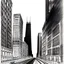 Placeholder: Chicago by john atkinson Grimshawcity drawing, perspective drawing, point perspective, architecture croquis drawing