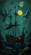 Placeholder: Hieronymus Bosch style nightmares pirates ship