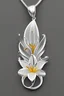 Placeholder: White gold tiger lily flower pendant