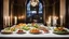 Placeholder: 8080, delightful, sensitive, delicious food, banquet, confident, delicate, night, darkness, architecture, filled with delicious food, award-winning photograph, beautiful composition, delicate colour, chiascuro