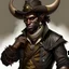 Placeholder: Tiefling wild west outlaw grimdark realistic