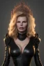 Placeholder: Kim Basinger as evil queen in black leather, busty, cleavage, curvy, angry, stern look. character design by cory loftis, fenghua zhong, ryohei hase, ismail inceoglu and ruan jia. unreal engine 5, artistic lighting, highly detailed, photorealistic, fantasy