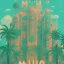 Placeholder: city, tropical, latino, plants, streets, risograph, flat design, 2 colors