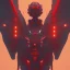 Placeholder: A beautiful portrait of a cyborg bird red color scheme, high key lighting, volumetric light high details psychedelic background