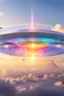 Placeholder: ufo rainbow very beautiful, cité très futuriste ultra moderne, ufos fleet, intergalactic, atterissage