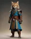 Placeholder: tabletop role-playing miniature of a humanoid wildcat adventurer wearing minoan-hittite-wuxia clothes. full body. concept art in the style of william morris dante Gabriel rosetti phillipe druilett. hyperrealism 4K ultra HD unreal engine 5 photorealism.