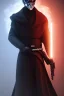 Placeholder: All Black Anakin Skywalker soldier, ghost, wearing high tech mask, white smoke, dark, rage, sorrow, high definition, ultra 8 k, volumetric lighting, blue fire, fog red