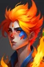 Placeholder: non binary fire genasi fire hair ask skin