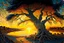 Placeholder: Great landscape, nature at sunset, Paradise Lost, spiritual, surreal, trees, fine art, tan skin, Vincent Van Gogh style, highly detailed, smooth, very sharp focus, illustration, bathing in light, ultra realistic illustration, close-up