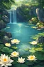 Placeholder: Rain, rocks, gardens, ponds, lotus leaves, lotus flowers