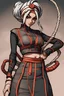 Placeholder: turkish woman warrior as a puppeteer with thread powers,she's wearing a kankuro from naruto like outfit,turkish culture on her outfit,Hunter X Hunter Style,Jojo Style,Street Fighter Style,Mortal Kombat Style, Tekken Style, King Of Fighters Style,2000s Cartoon Style,killer instinct style,2000s Anime Style,Rap Fashion Style,Street Wear Style,Adult Swim Style,Final Fantasy Style, Todd Mcfarlane Style,Guillermo Del Toro Style,Mike Mignola Style.