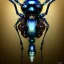 Placeholder: steampunk transparent cybernetic biomechanical robotic bug of death, symmetrical, front facing, very coherent symmetrical artwork, unreal engine realistic render, 8 k, micro detail, gold and steel intricate, elegant, highly detailed, digital painting, artstation, smooth, sharp focus, illustration, artgerm, tomasz alen kopera, wlop, unreal engine