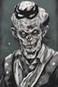 Placeholder: A portrait of a zombie clown in manga style