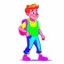 Placeholder: cartoon style character gay man wearing rainbow clothing