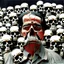 Placeholder: Saddam and George Bush surrounded by skulls