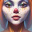 Placeholder: clown girl,beautiful real skin, symmetrical, soft lighting, ultra detailed face, concept art, digital painting, looking into camera, octane render, art by artstation