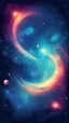 Placeholder: space background stylized, blue nubula. retro