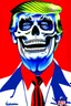 Placeholder: Donald Trump with his face painted like Skeletor. Photorealistic, color